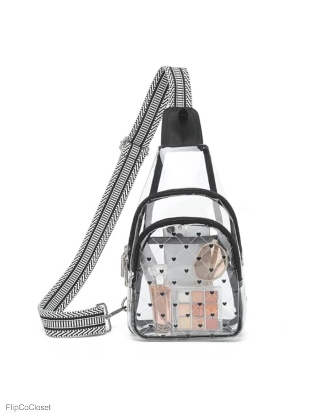 Clear PVC Crossbody Sling Bag Stadium Approved Adjustable Strap